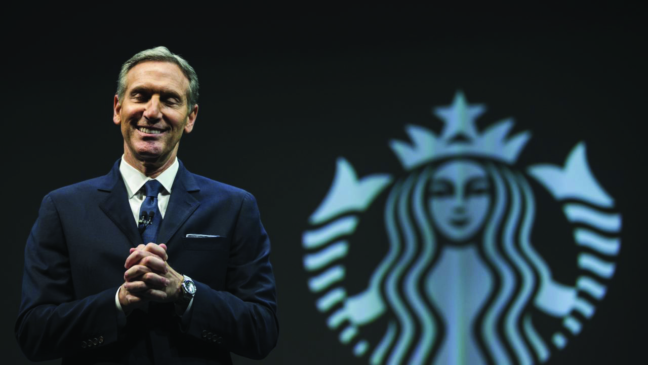 Starbucks+CEO+Howard+Schultz+discusses+new+topics+at+a+shareholders+meeting