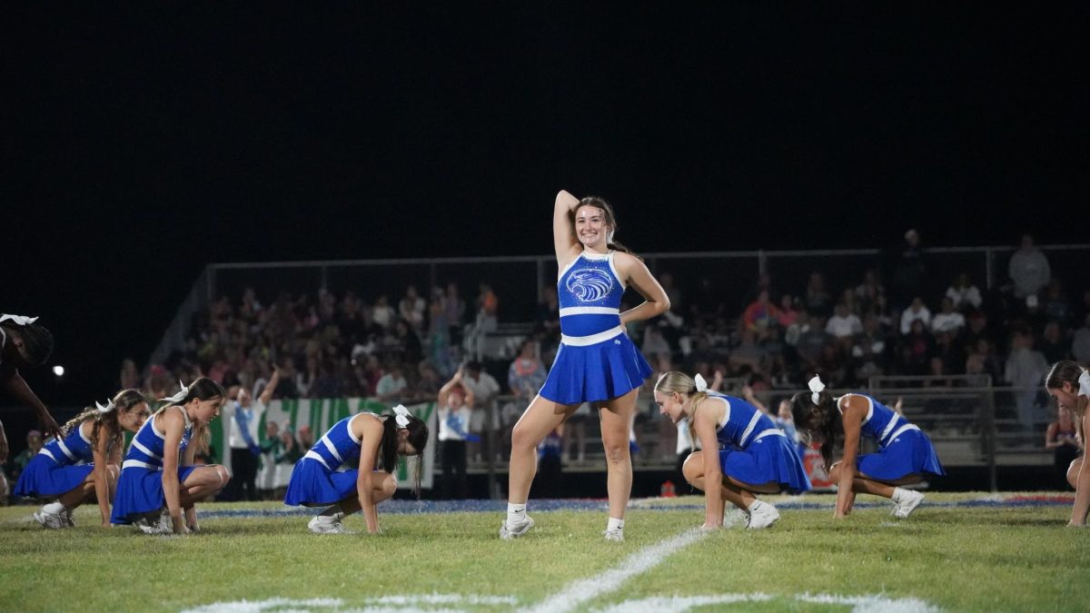 Senior Kendall Anderson front and center during a half time performance 